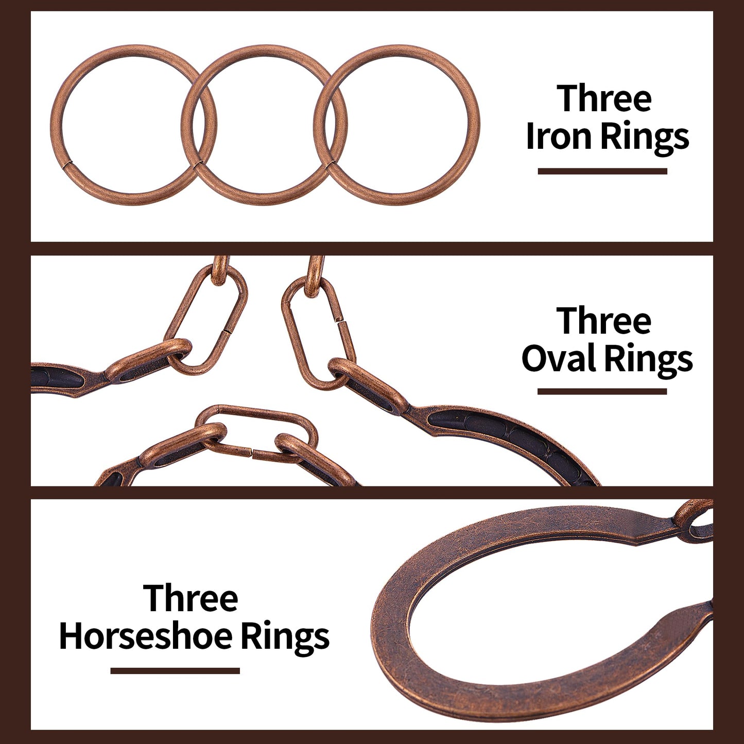 Brain Teaser Puzzles - Metal Horseshoe Cast Puzzle Game Toy Unlock Interlock Puzzles Box Mind Iq Logic Test Disentanglement Game