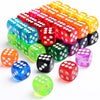 jrceliy 50 Pieces Colored Dice, 6 Sided Acrylic Dice for Board Games, 14mm for Math Learning