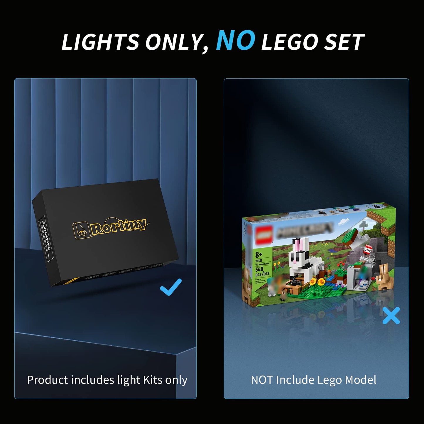 Rorliny Led Light Kit For Lego Minecraft The Rabbit Ranch 21181 Building Kit, Lighting Set Compatible With Lego 21181 Rabbit (Li