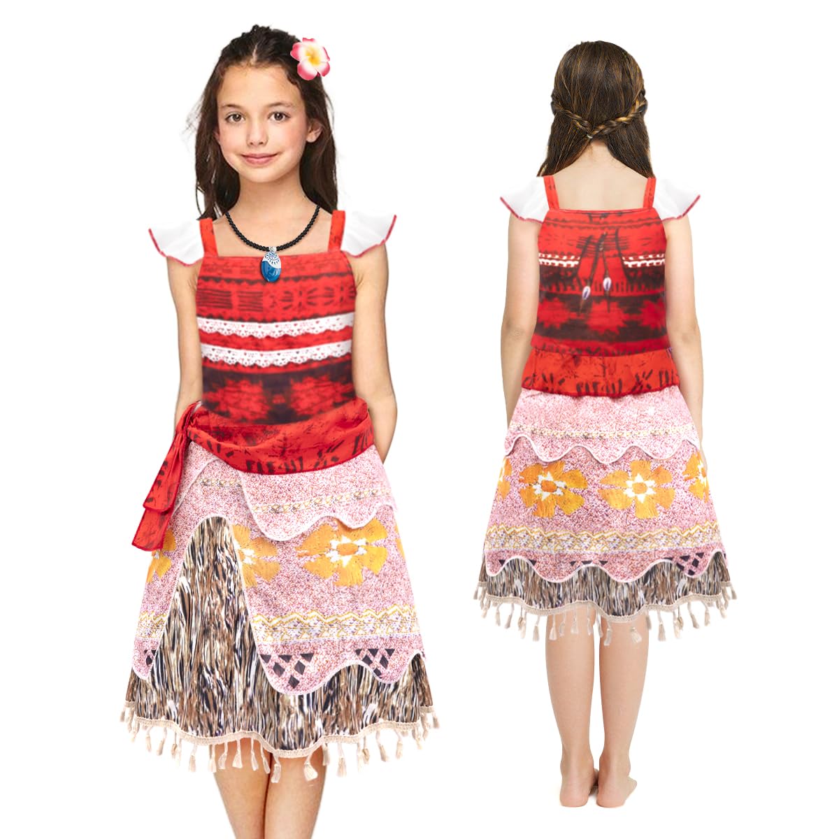 Meland Princess Dress Up For Girls, Dress Up Clothes With Light Up Flower Crown, Halloween Costumes For Girls Toddlers 3-8
