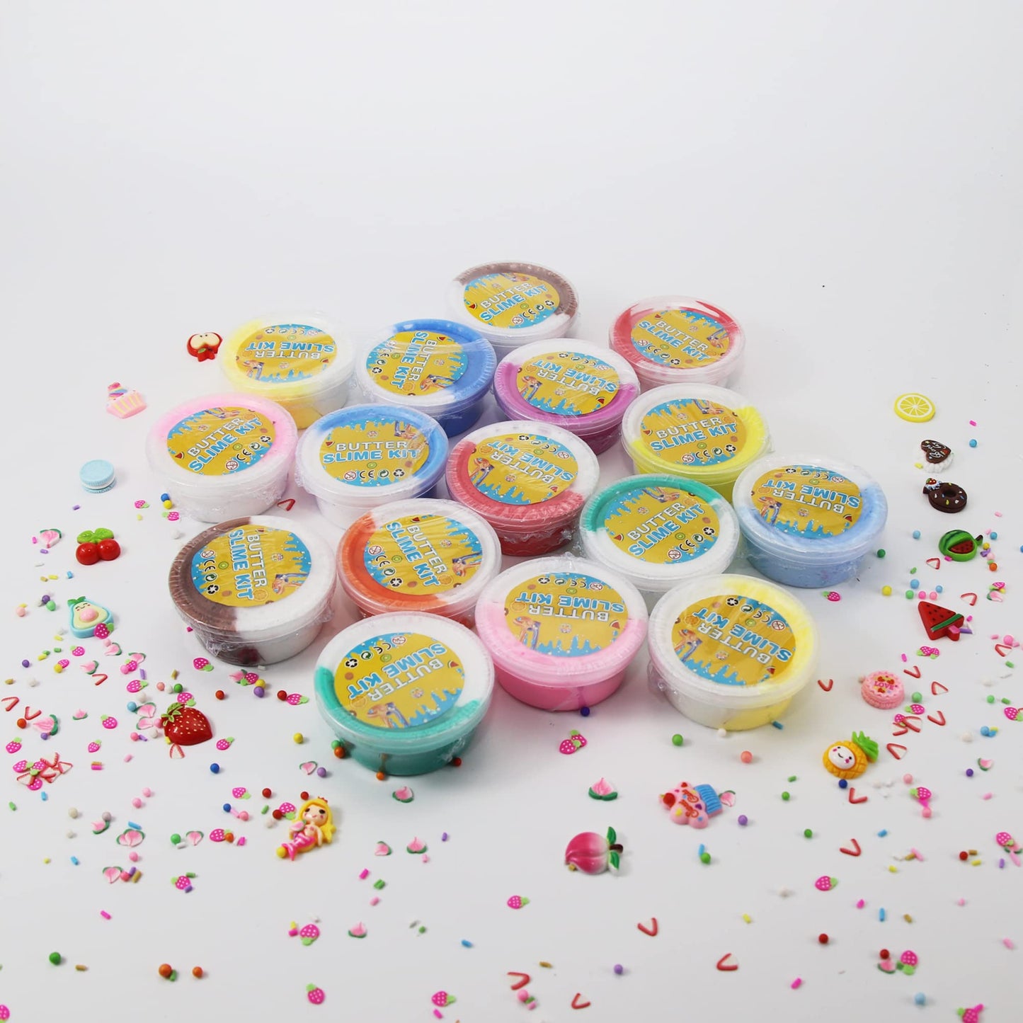 16 Pack Two-Toned Butter Slime Kit,Diy Educational Slime Toys Super Soft And Non-Sticky Toy For Gilrs.Party Favor For Kids Girls & Boys 6 7 8 9 10 11 12 +