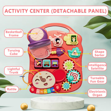 HYES Upgraded 5 in 1 Baby Walker and Activity Center for Baby Girl, Learning to Walk, Sit to Stand, Early Learning Push Toys for