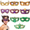 9 Pack Mardi Gras Paper Masks Carnival Parade Face Masks Diamonds Cardboard Masks For Mardi Gras Costume Dress Up Accessories Ma