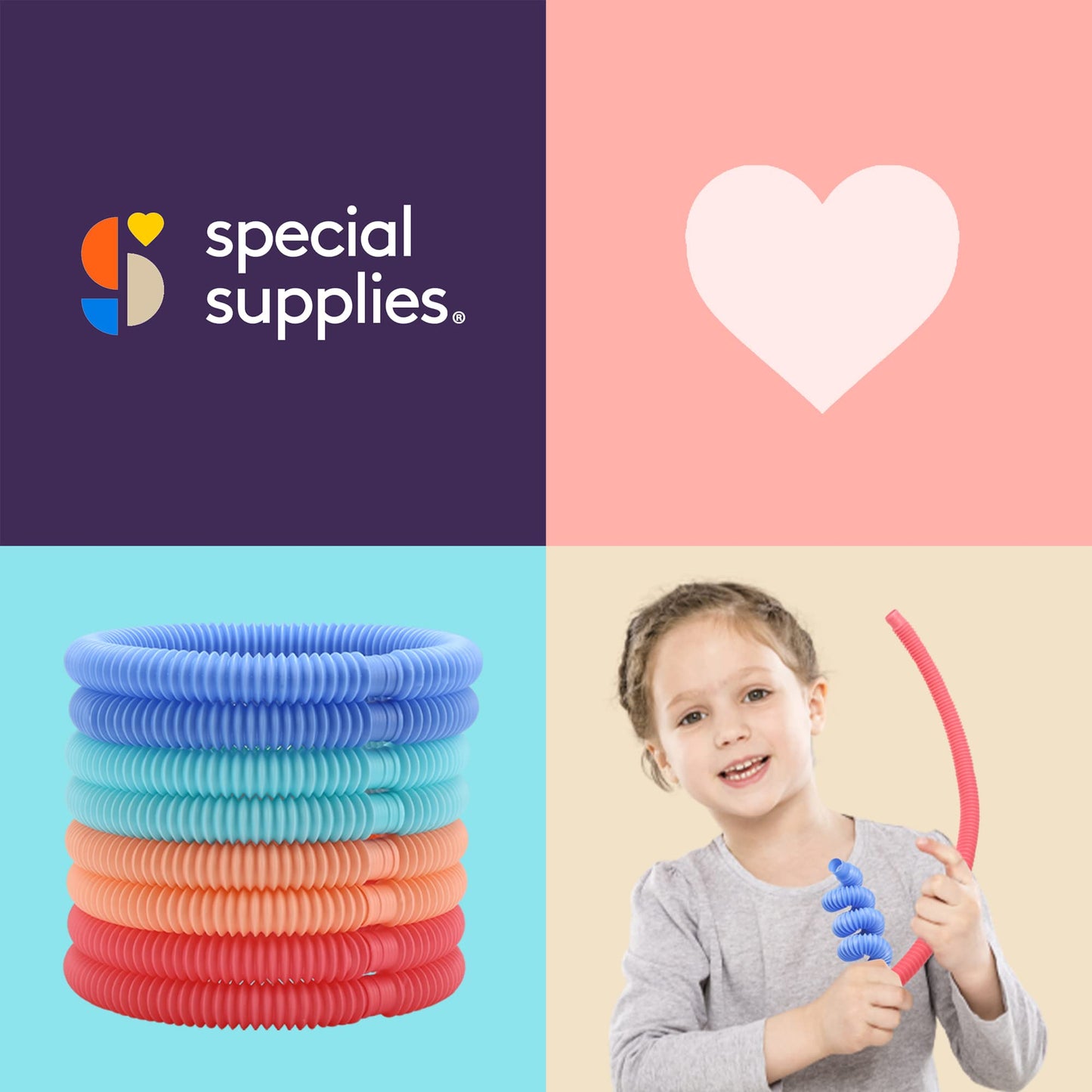 Special Supplies Fun Pull And Stretch Tubes For Kids - Pop, Bend, Build, And Connect Toy, Provide Tactile And Auditory Sensory P