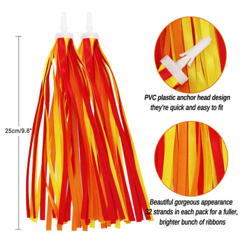 Platt Kid'S Bicycle Handlebar Streamers Colorful Ribbons Tassel For Girls Boys Bicycle Handlebar Scooter Handgrip (1Pair) (Orang