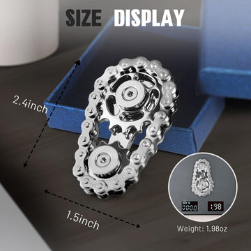 Fidget Spinners Toys For Adults Metal Figette Bike Chain Pain Stim Fidgets Toy For Teens Adhd Cool Gadgets Desk Offices Gift Anx