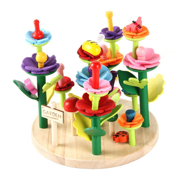 Wooden Flower Garden Building Toys For Kids, Stem Educational Activity Preschool Kit Gift For Boys Girls Age 3 4 5 6 7 Years Old