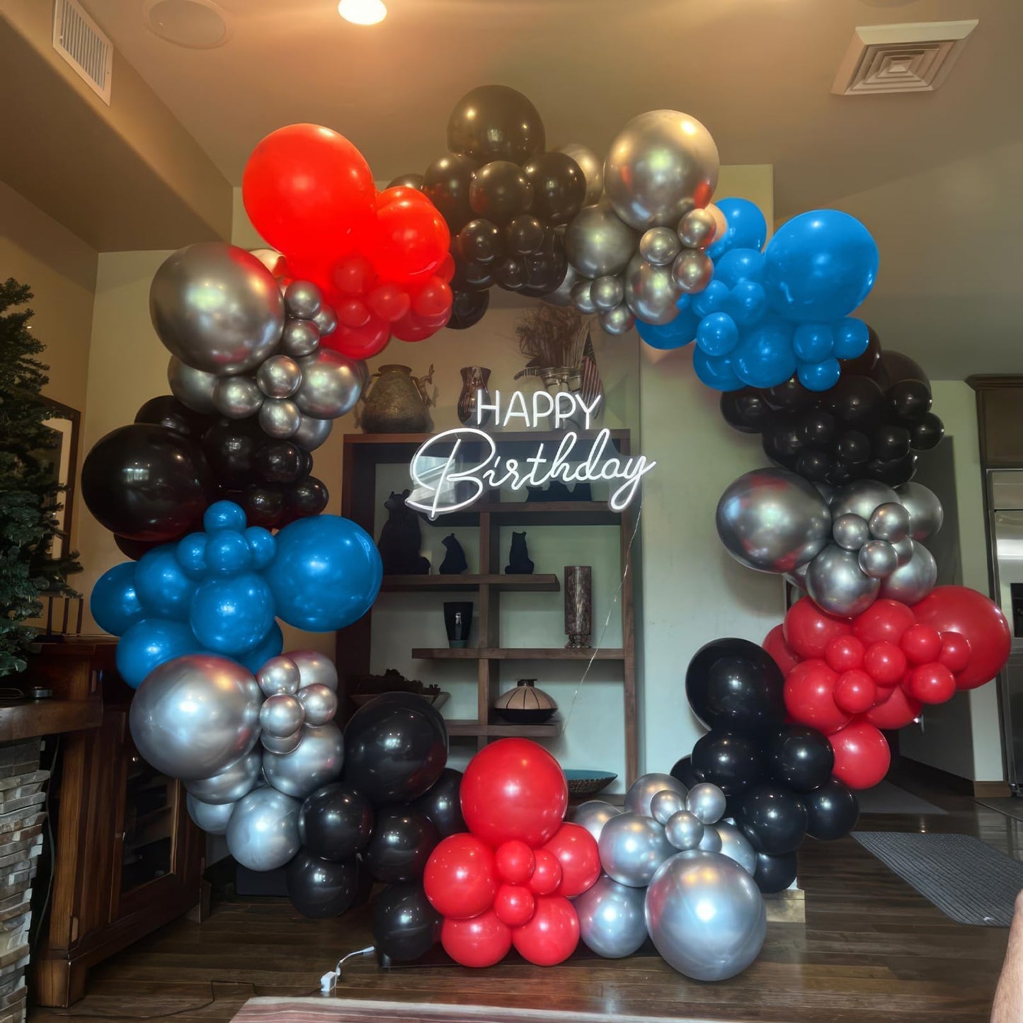Black Red Blue Balloon,60 Pcs 12 Inches Metallic Silver Spider Balloons For Kids Spider-Theme Birthday Decorations Birthday Balloons Baby Shower Engagement Party Supplies
