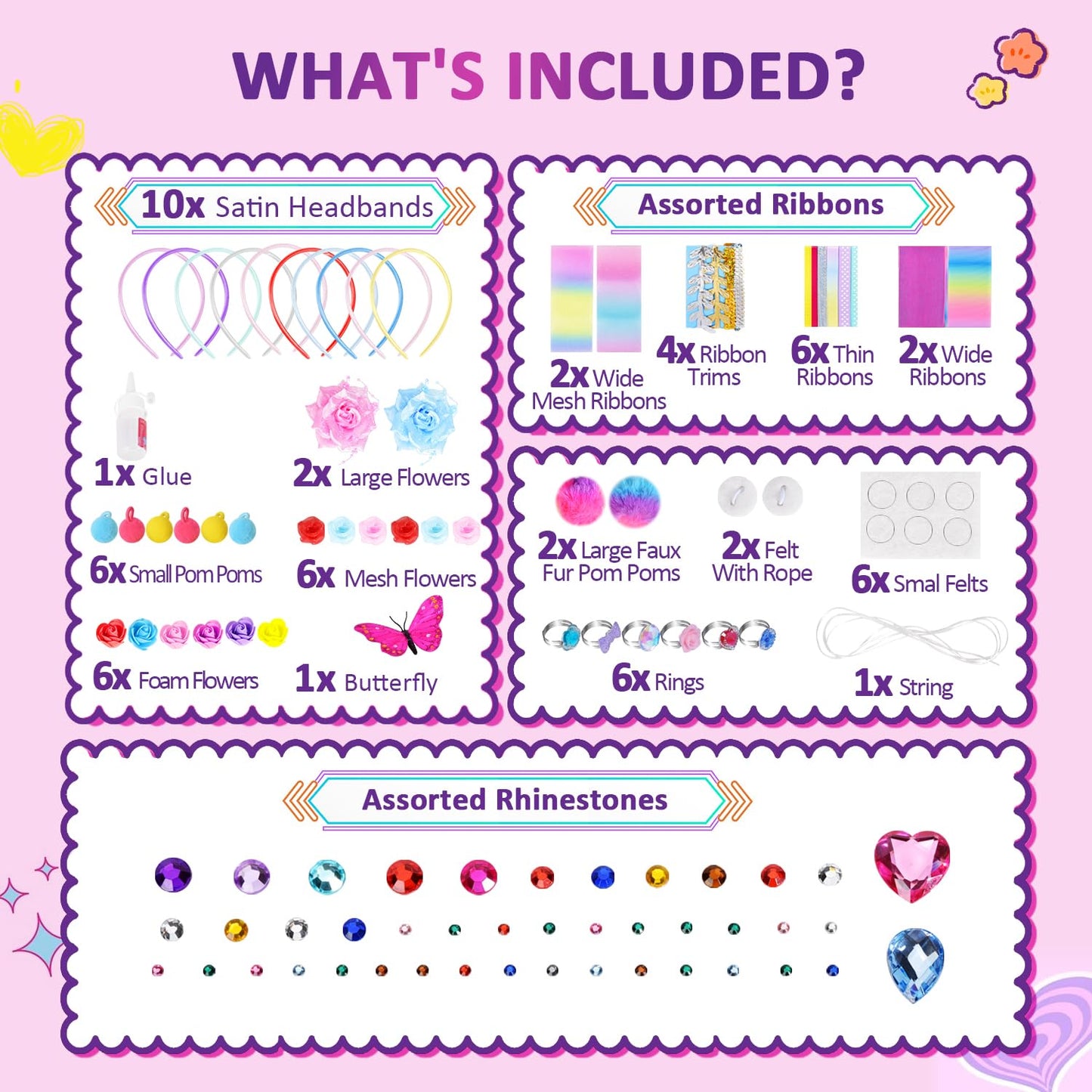 Heroange Headband Making Kit For Girls, Arts And Crafts For Kids Ages 5-7, Diy Hair Accessories Set For Girls Toys 8-12, Made Yo