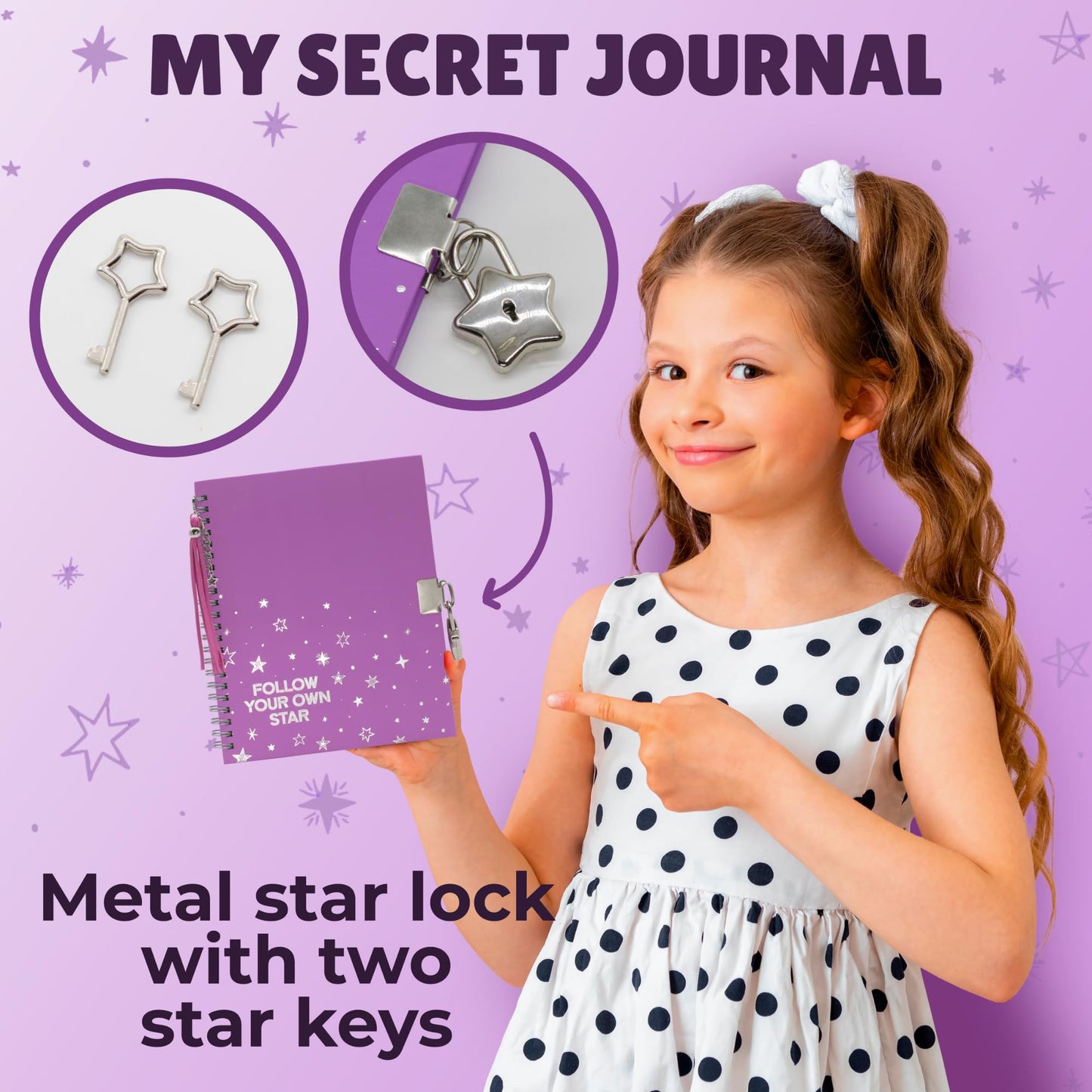 Piccassio Diy Journal Kit For Girls - Complete Scrapbooking & Journaling Craft Set, Stationery, Stickers, & Art Supplies - Creat