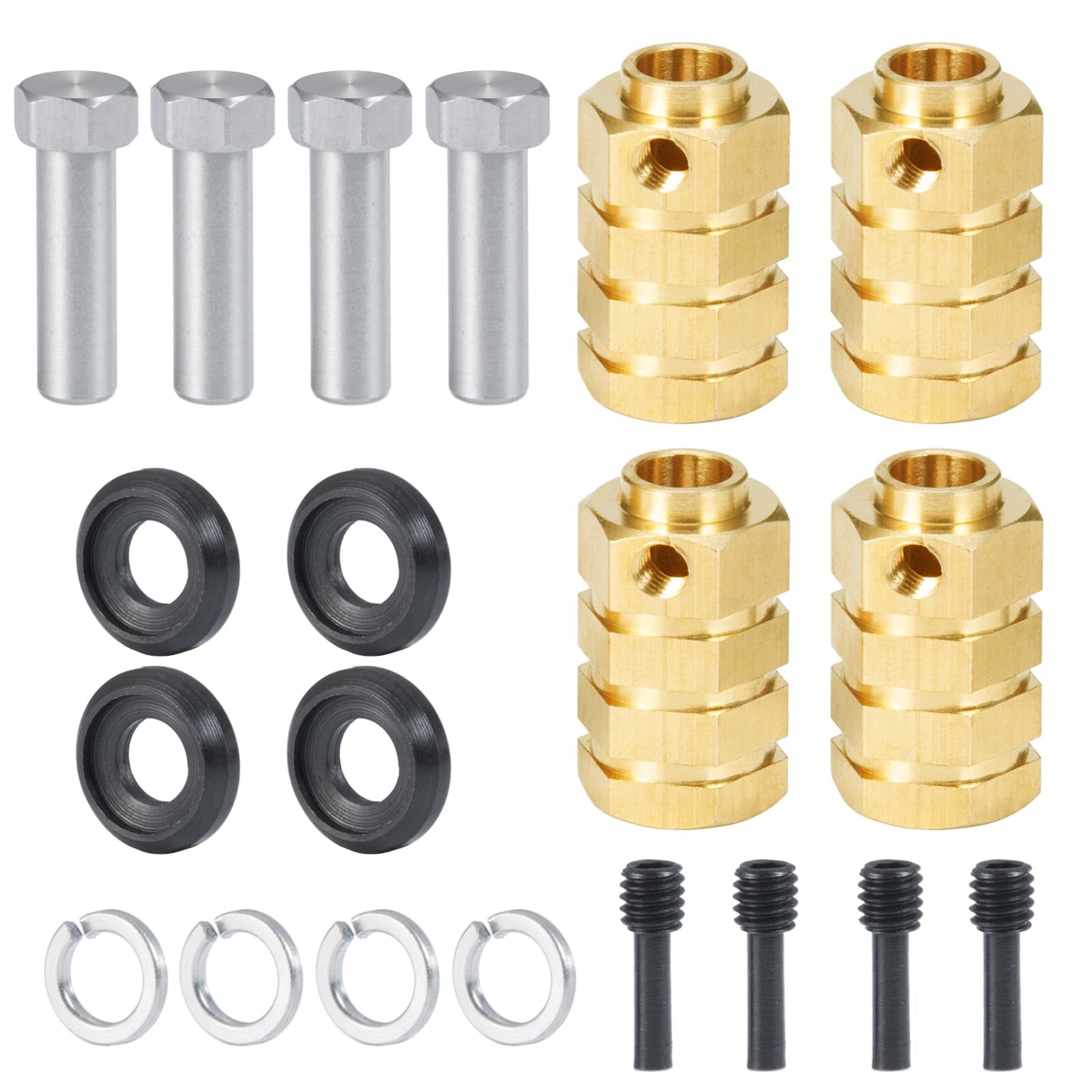 Rclions 12Mm Brass Wheels Spacers +20Mm Extension Wheel Hubs Hex For Trx4 1/10 Rc Crawler Truck Car
