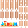 16 Pcs Straight Wooden Tracks Expansion Wood Train Track Connectors and Adapters Male Male Female Female Train Track Accessories