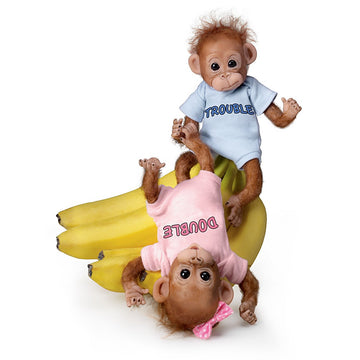 The Ashton-Drake Galleries Monkey Baby Doll Set: Double Trouble
