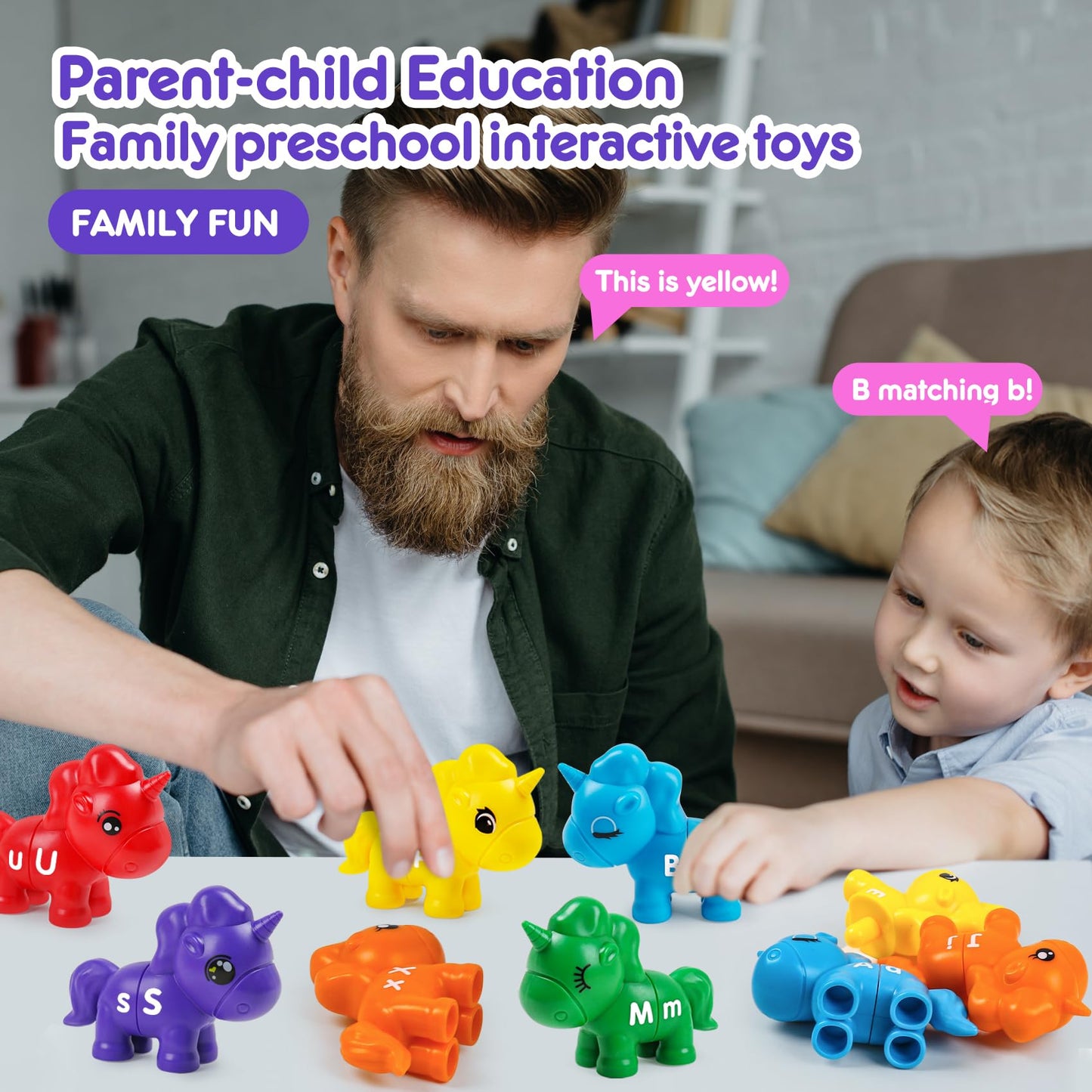 Tsyan Matching Letter Montessori Toys For Toddlers,Abc Unicorn Alphabet Preschool Learning Activities Classroom Must Haves Senso