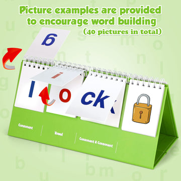 Aizweb Cvcc & Ccvc Word Builder,Phonics Games Flash Card For Preschool Kindergarten Classroom,Special Education Reading Manipulative Spelling Toy For Learning Activity Teacher School Supplies