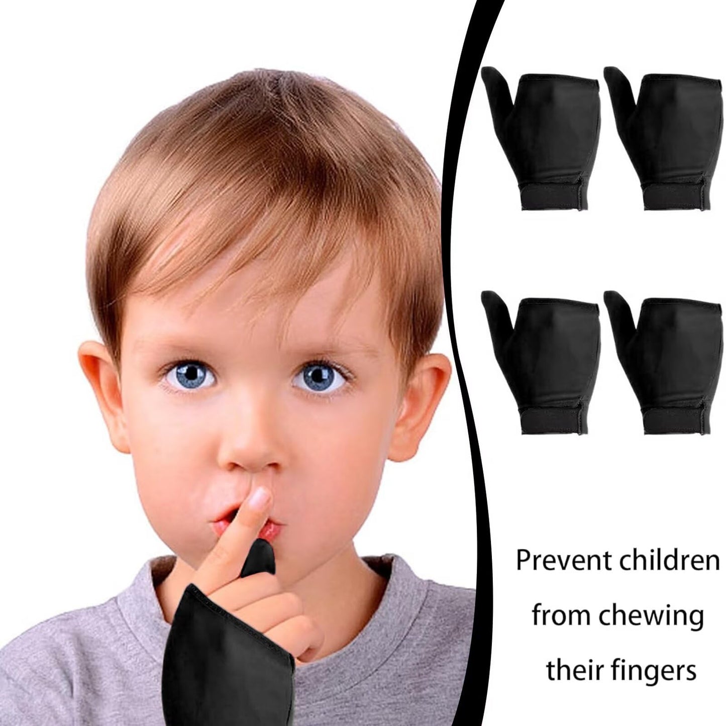 4Pcs Thumb Sucking Guard Gloves Kids Anti Thumb Sucking Glove Chewy Compression Thumb Sucking Stop Nail Biting Finger Biting Glo