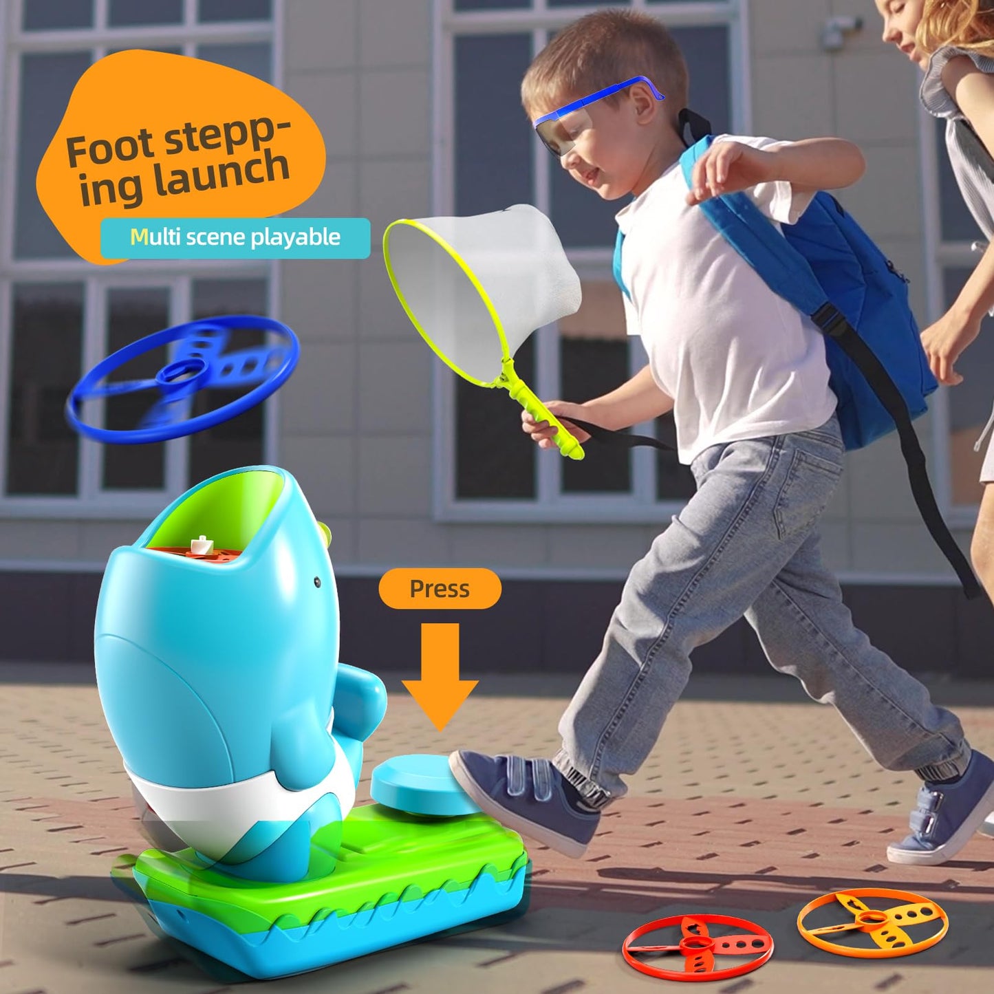Watudou 29 Pcs Flying Disc Launcher Outdoor Indoor Game Toys Gifts For 3 4 5 6 Year Old Boys Kids, Outdoor Outside Game Toys For
