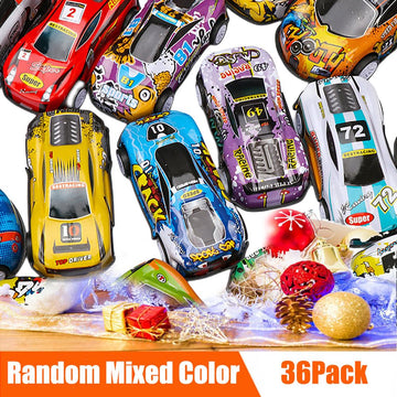 36 Pack Pull Back Toy Cars, Mini Die-Cast Race Cars Vehicles Bulk, Party Favor Cars Toys, Goodie Bag Stuffers, Pinata Fillers, T