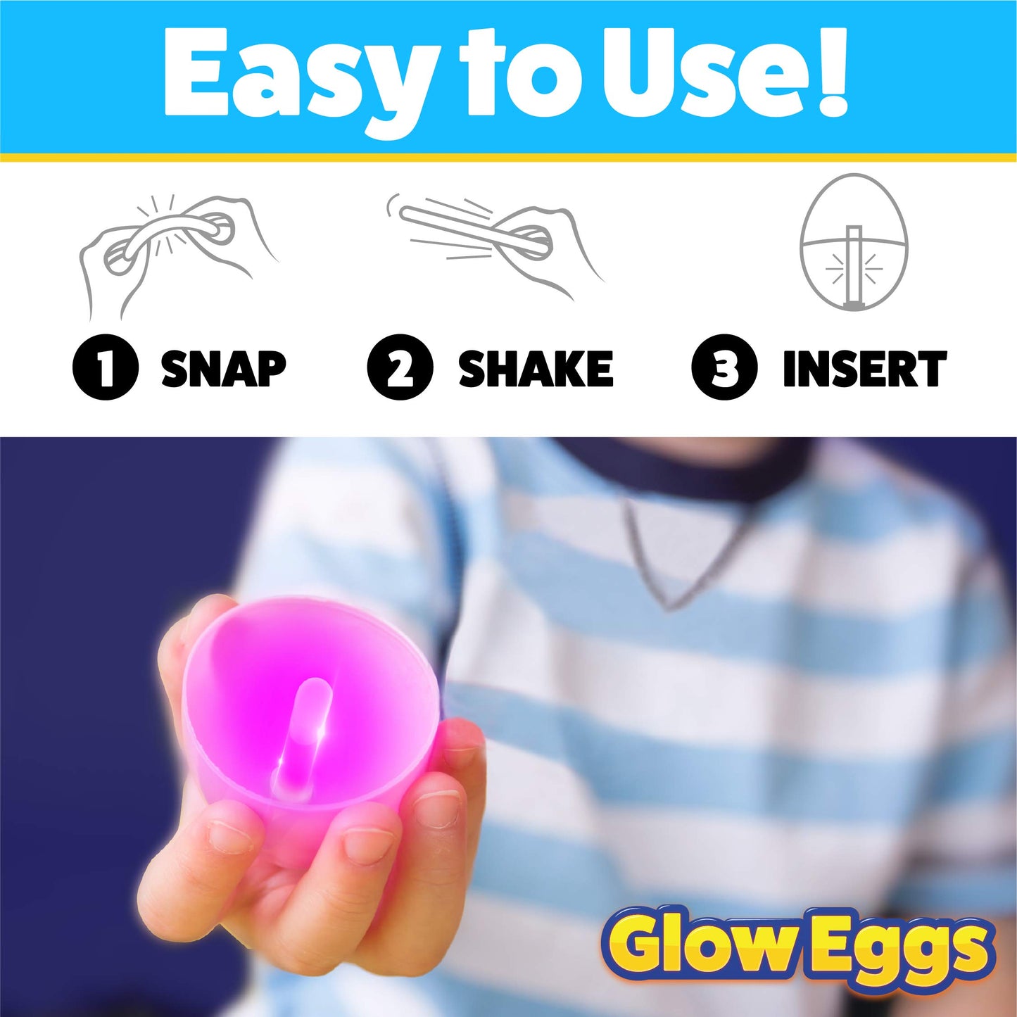 PartySticks 48 Easter Glow Eggs & 144 Mini Glow Sticks, Glow-in-The-Dark Party Favors for Kids, Teens, Adults - Pink Plastic