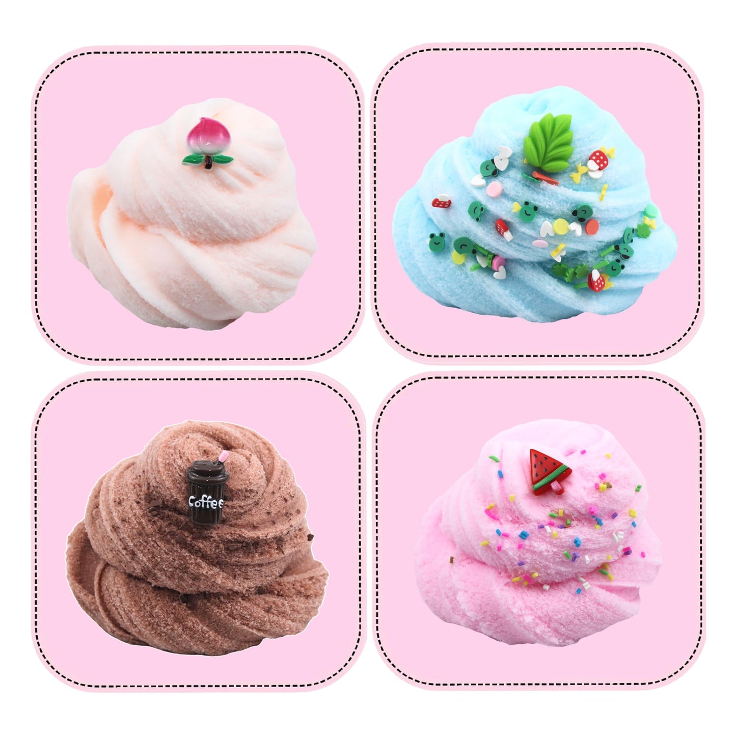 6 Pack Cloud Slime Kit,Birthday Gifts For Kids,Party Favor For Girls & Boys,Non-Sticky,Super Soft Sludge Toy