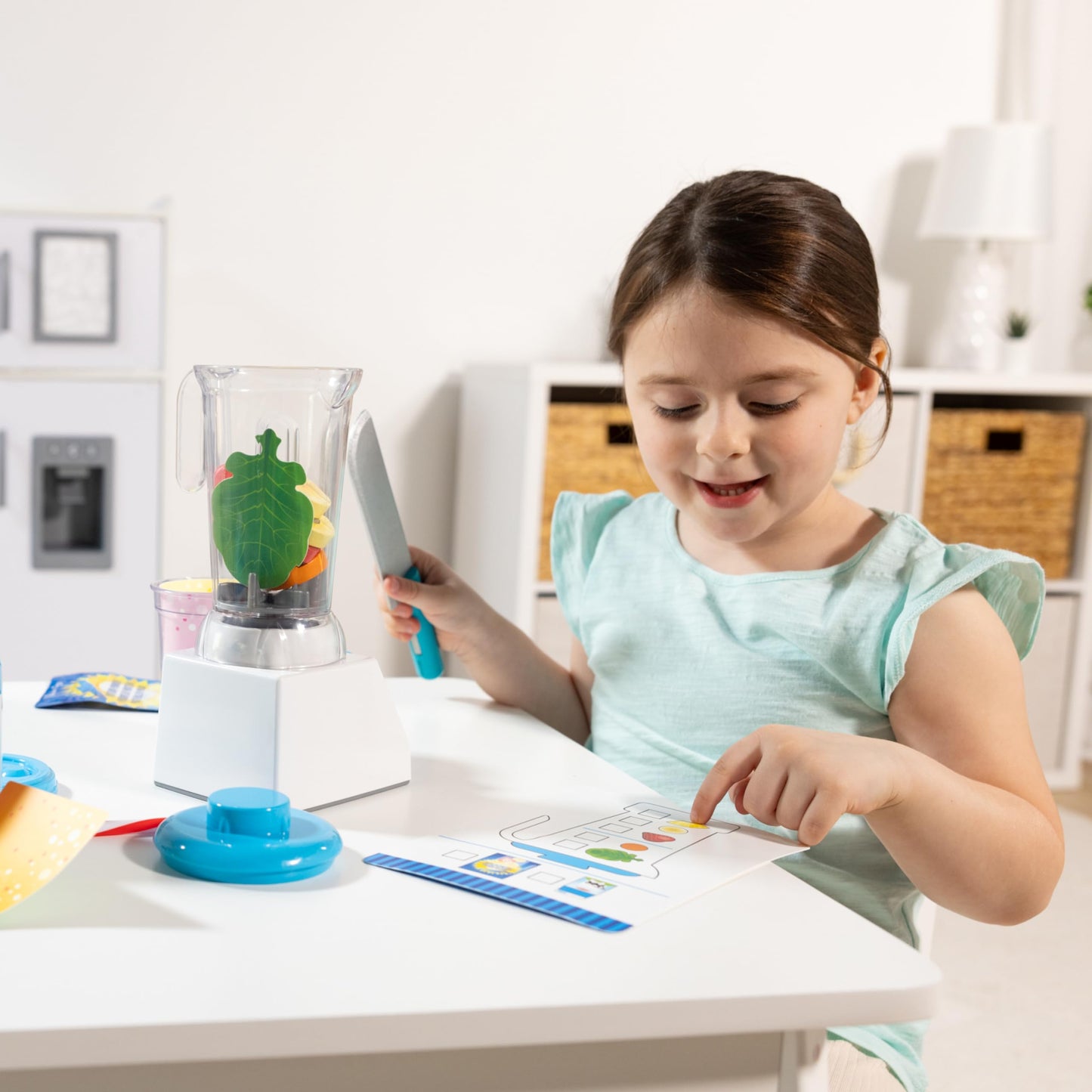 Melissa & Doug Smoothie Maker Blender Set - 22 Pieces, Multicolor, Wood, Model 9841