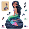 Reouinty Wooden Puzzle For Adults, Mermaid Wooden Jigsaw Puzzles(15.3 * 23.4In-500Pcs), Beautiful Wooden Puzzle With Box Birthda