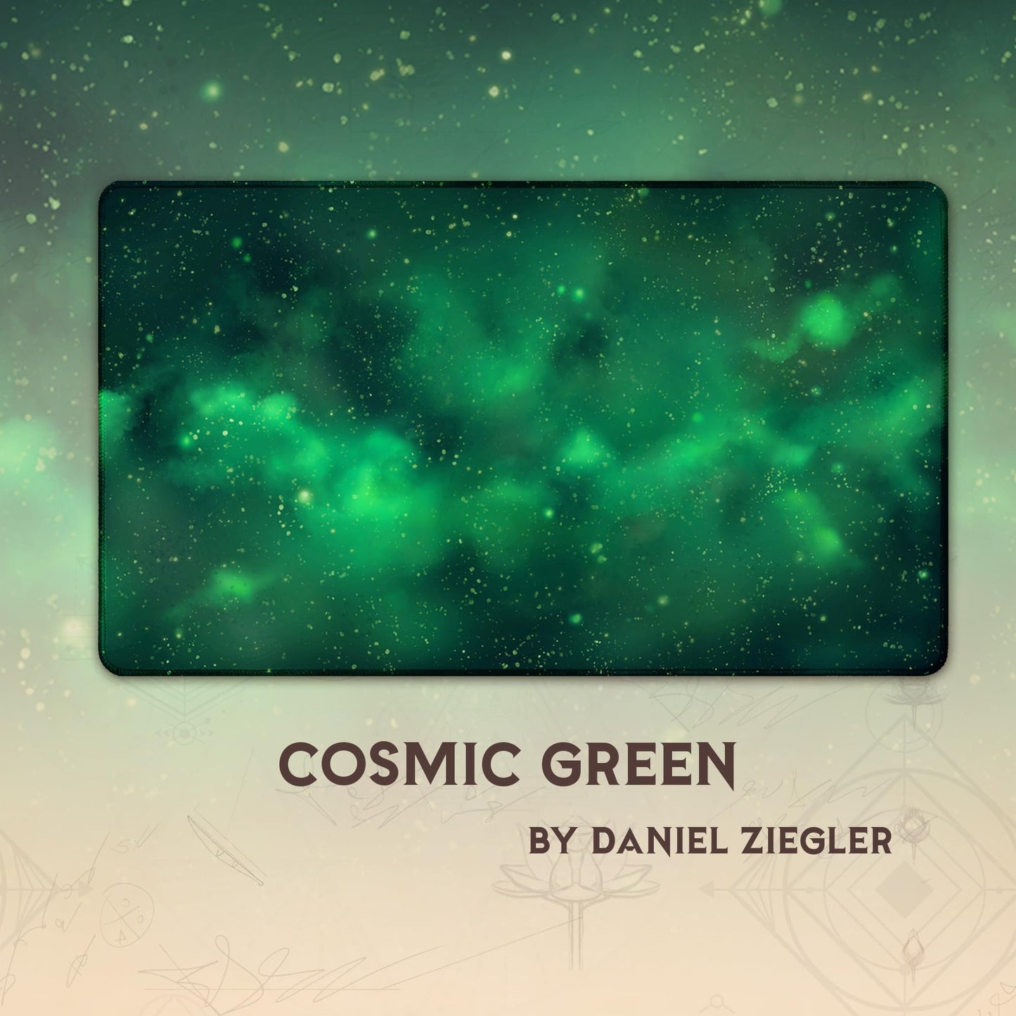 Paramint Cosmic Green (Stitched) - MTG Playmat - Compatible with Magic The Gathering Playmat - Play MTG, YuGiOh, TCG - Original