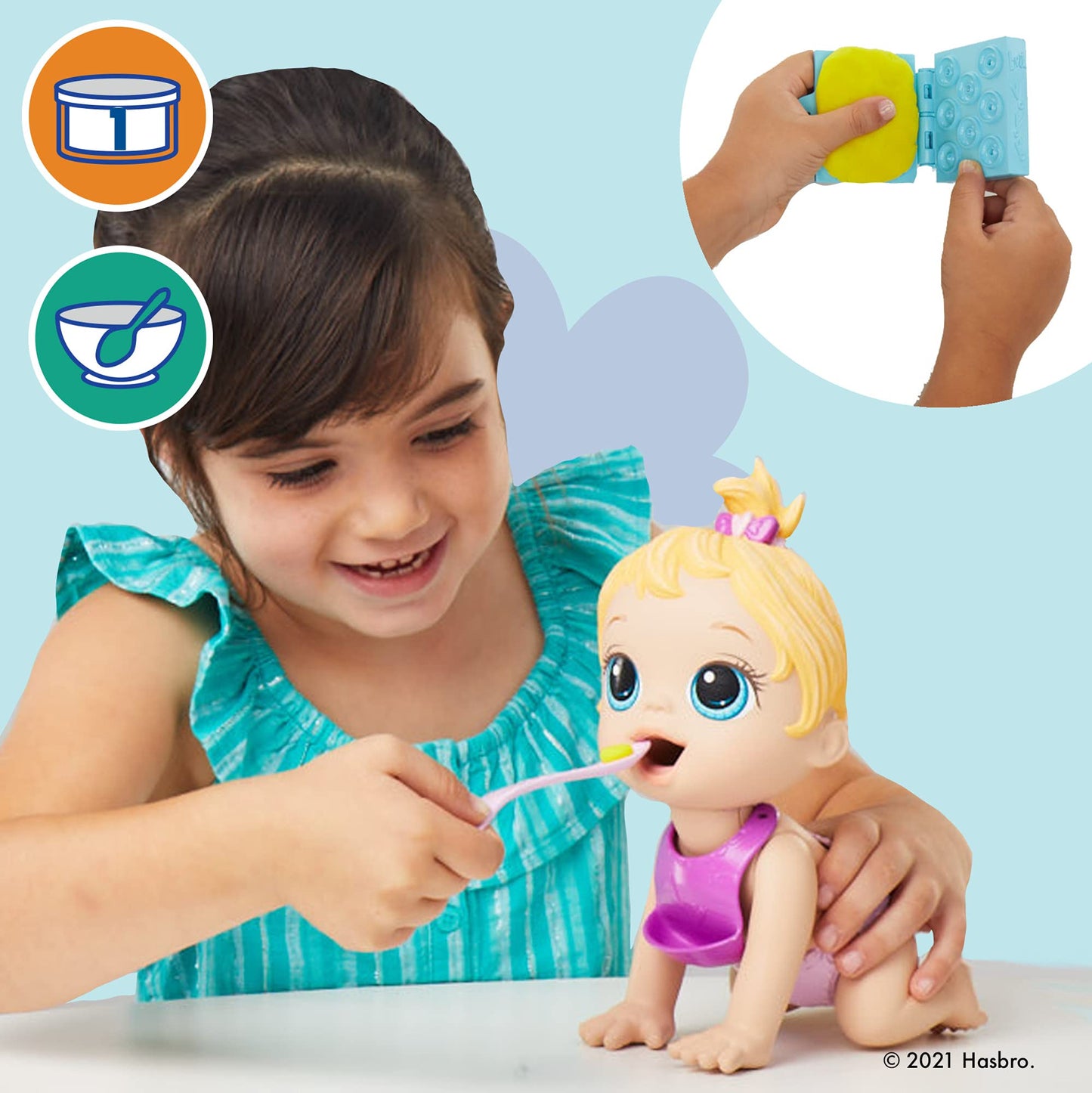 Baby Alive Lil Snacks Doll, Eats And Poops, Snack-Themed 8-Inch Baby Doll, Snack Box Mold, Toy For Kids Ages 3 And Up, Blonde Ha