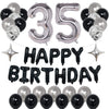 Naninuneno 35Th Black Silver Birthday Party Decorations For Men Women, Happy 35 Birthday Party Supplies With Black Happy Birthda