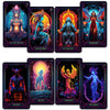 CRAFTERIAN Neon Tarot Cards - 78 Original Cards for Beginners & Experts with Guide Book - Multicolor Fortune Telling & Divination Tools