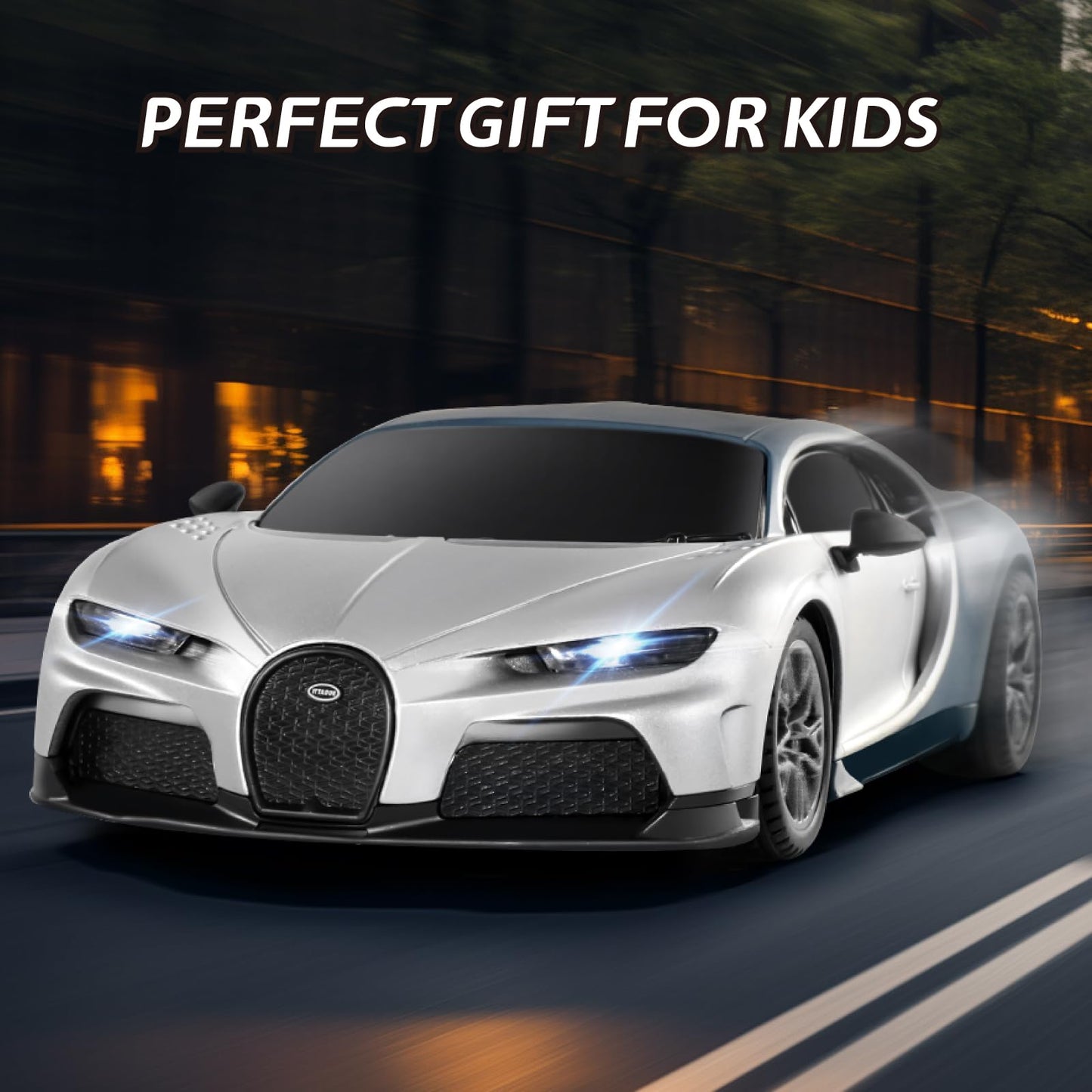 MIEBELY Remote Control Car - 1/24 Scale Fast Rc Race Car, Bugatti Chiron 3.7V 500 mAh Car Toys with Headlight, Racing Hobby Car