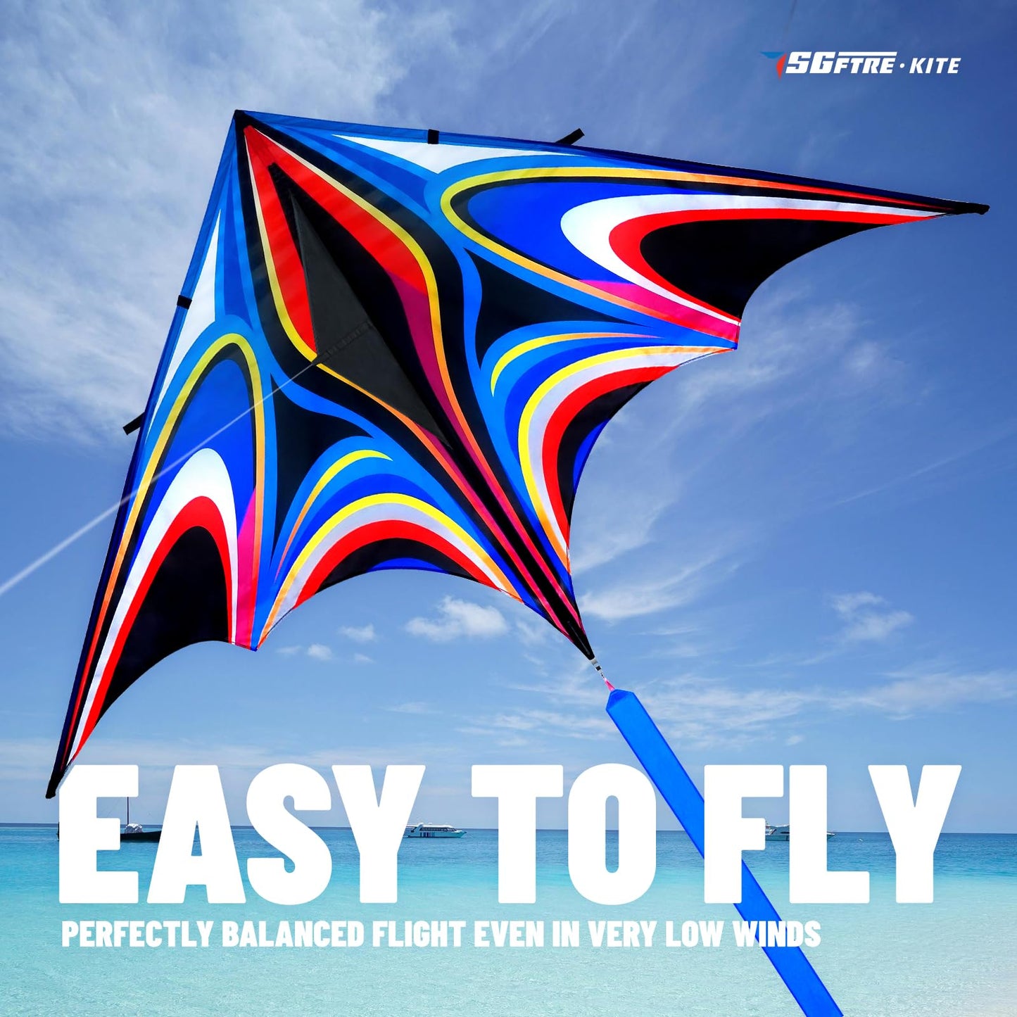 SGftre Blue Large Delta Kite for Adults