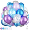 Frozen Balloons, 12 Inch Purple Blue White And Silver Balloons With Snowflake Balloons For Girls Frozen Theme Party Supplies Ice