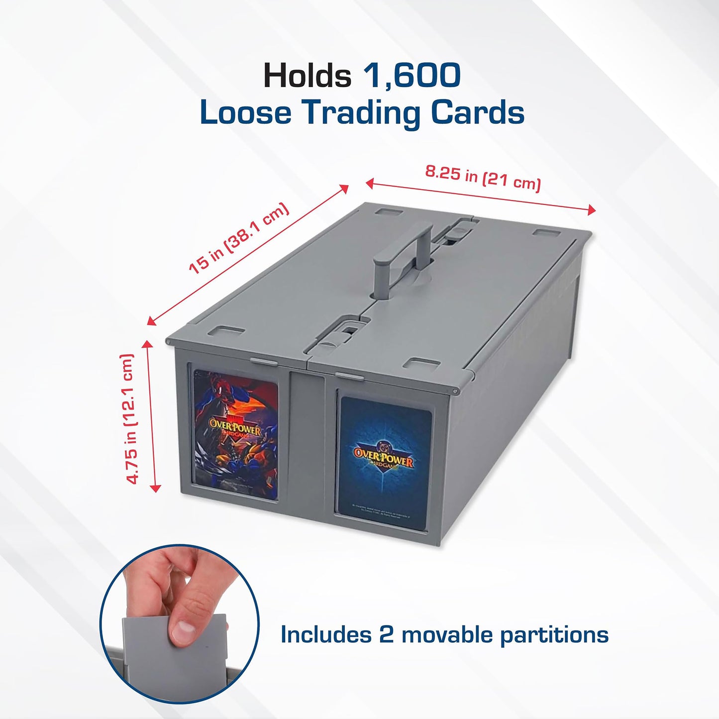 Bcw Collectible Card Bin - Holds Up To 1600 Cards - Single Gray | Large Card Storage Box For Loose Trading Cards | Pokemon, Mtg,