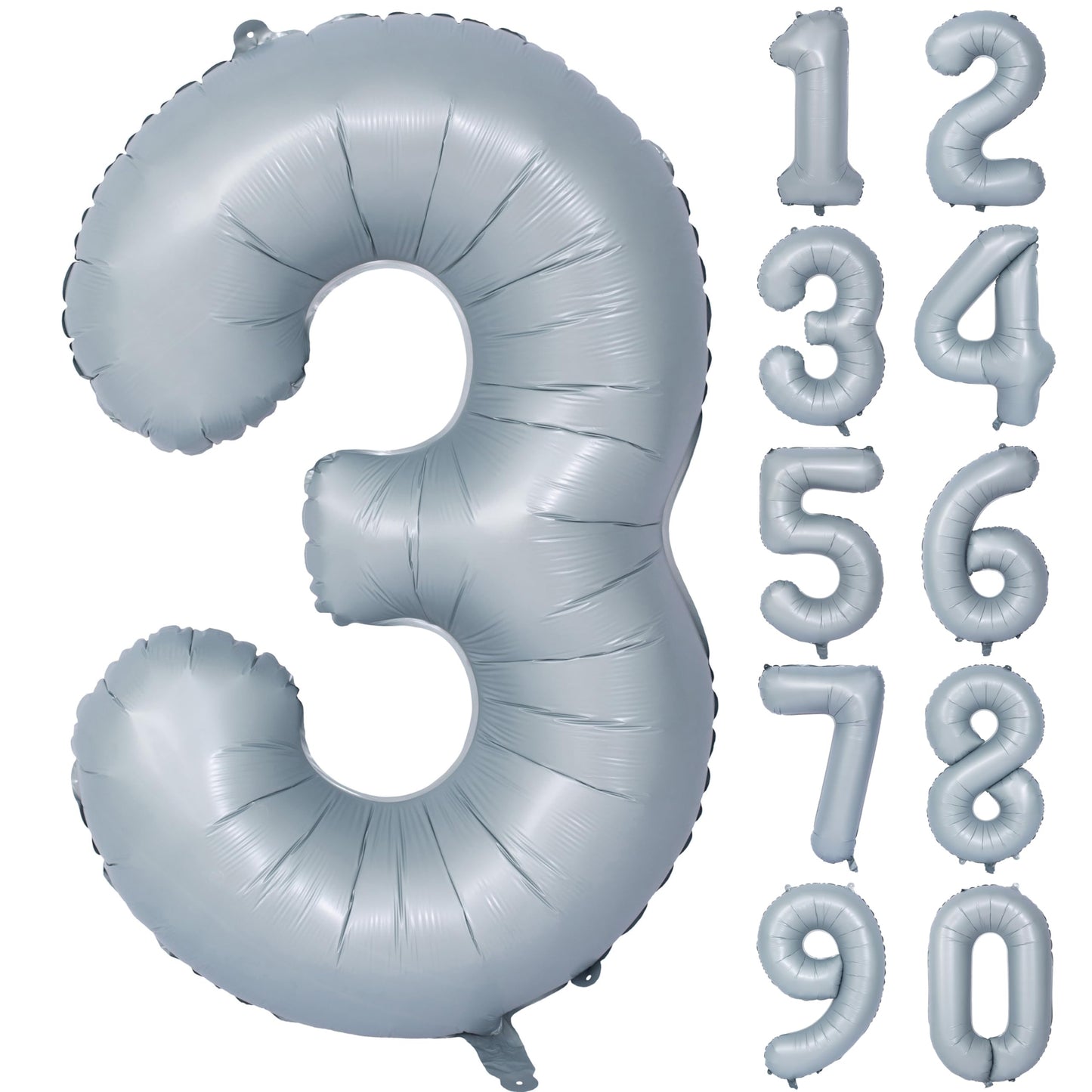 40 In Matte Gray Number Balloons Helium Foil Mylar Balloon Birthday Party Banquet Decoration 3