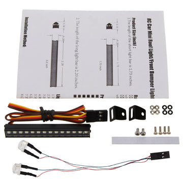 MEUS RACING SCX24 Roof Light Bar Headlights 14 LED Color for Axial SCX24 Upgrade Accessories Parts, Black