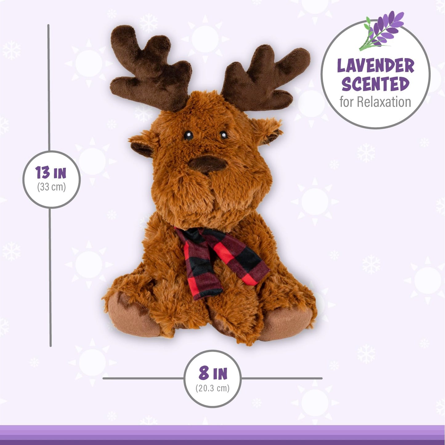 Warm Pals - Rory Reindeer - 1.5Lbs - Cozy Microwavable Lavender Scented Plush Toys - Heated Stuffed Animal - Heatable Coolable Bedtime Comfort Plushie
