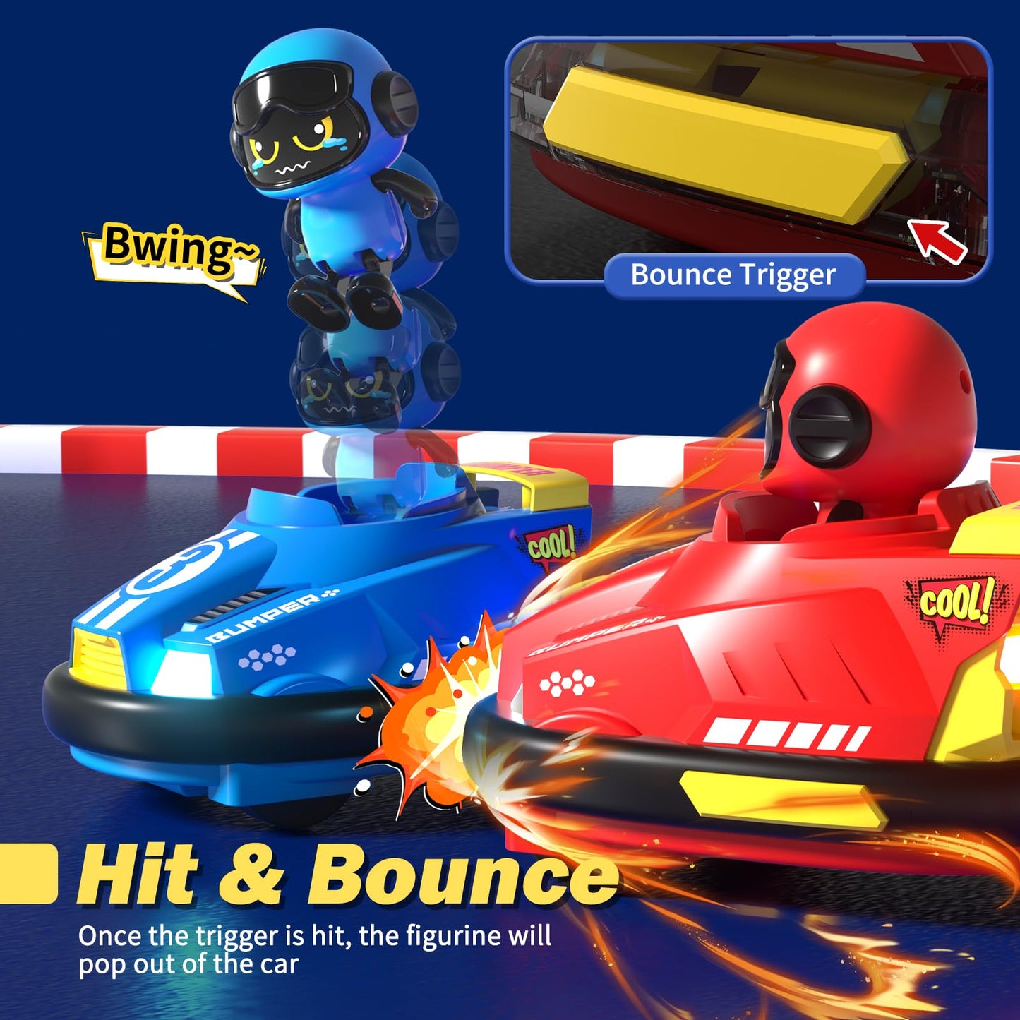 bessome 2 Pack RC Cars Toys for Ages 2-4 Toddlers|Remote Control Bumper Cars Toys for Ages 5-7 Kids|Birthday Gift for 3 4 5 6 7