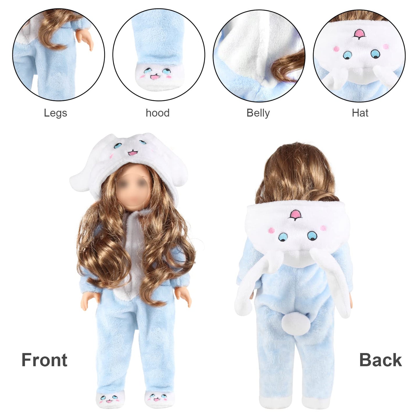 18 Inch Doll Clothes - Onesie Pajamas Fit 18 inch Girl Doll and More (3SET)