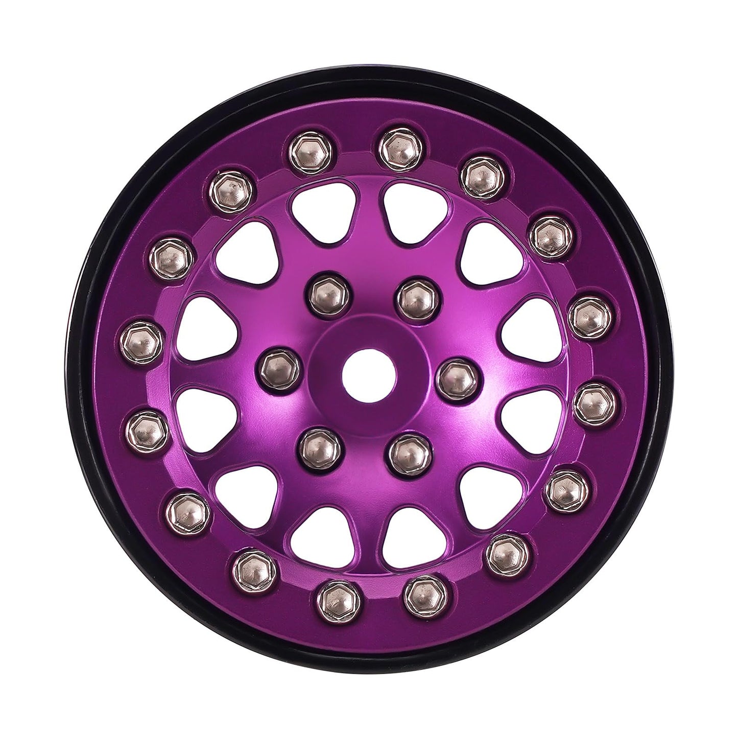 Injora 1.3'' Aluminium Beadlock Wheels For Trx4M Scx24 1/24 1/18 Rc Crawler Upgrade(Purple)