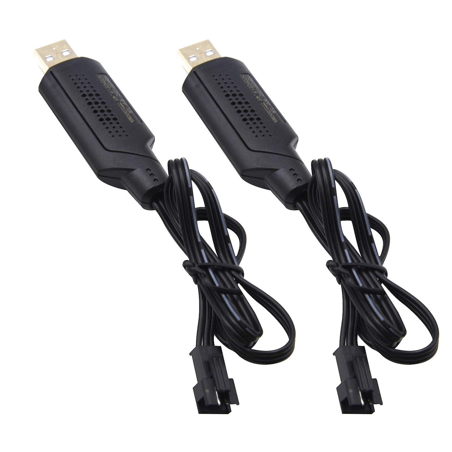 Blomiky 2 Pack 7.4V SM-3P USB Charger Cable for 7.4V 1300mAh Li-ion Battery with SM-3P Plug / 7.4V SM-3P 2