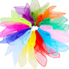 Blovec 12pcs Square Dance Scarves - 24x24 Inch Silk Props in 12 Colors, Perfect for Juggling and Music Movement Activities