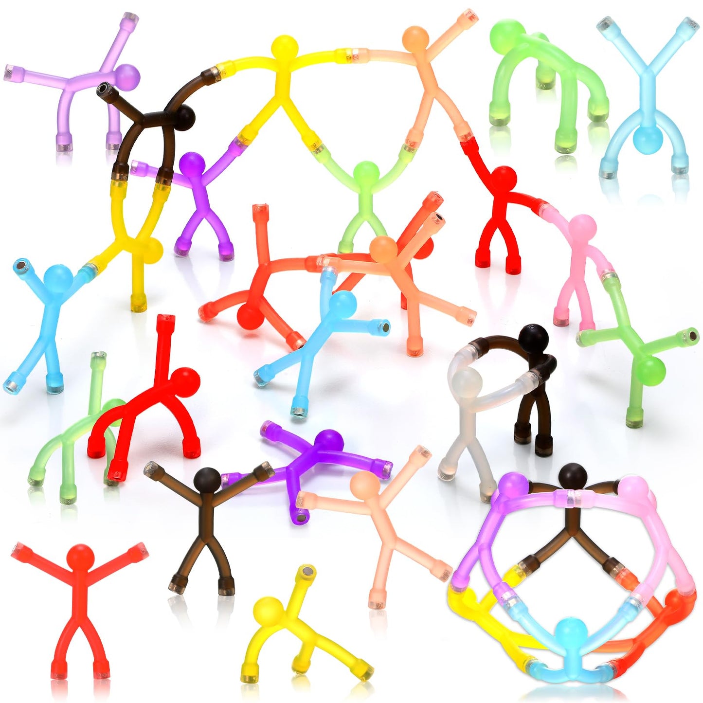 Jerify 20 Pcs Humanoid Magnetic Travel Toys Colorful Fidget Toys Man Funny Magnets For Adults Cute Novelty Man Fridge Magnets Fo