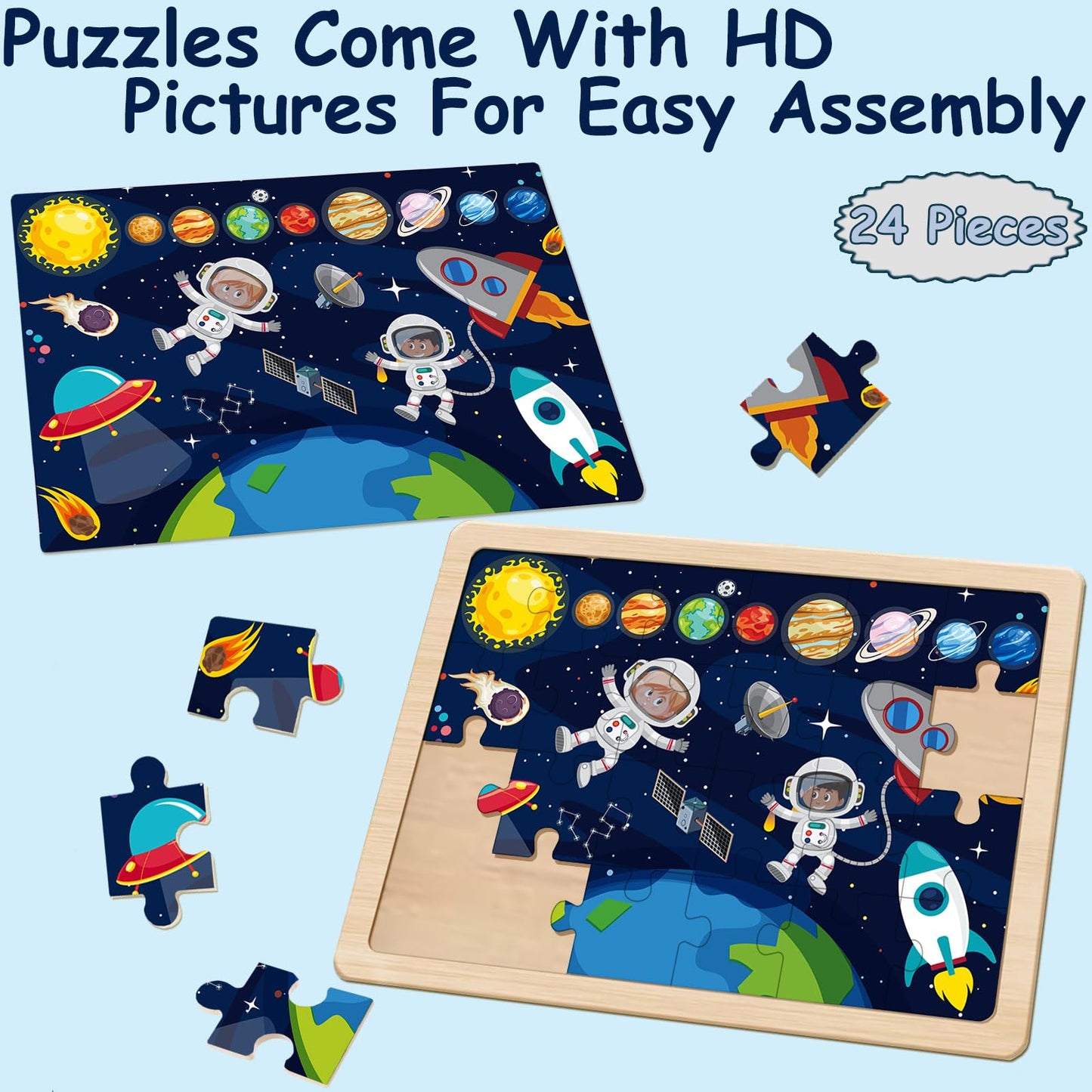 Puzzles For Kids Ages 4-6, 24 Pieces Woodens Puzzle For Toddlers Ages 3 4 5 6 Year Olds Kids Puzzles Children Puzzle For Boys An