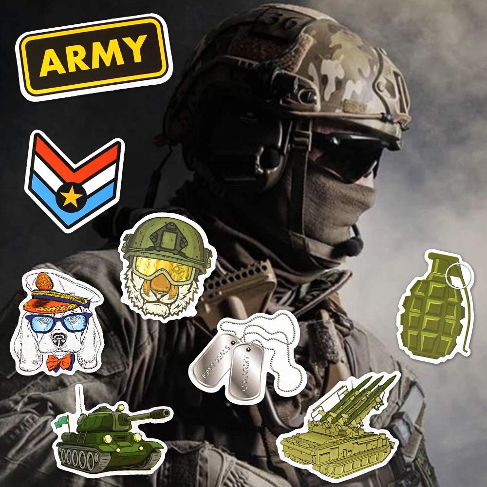 Military Stickers And Decals Army Stickers Military Helmet Stickers Tactical Stickers For Hard Hat Waterproof Stickers(50 Pcs)