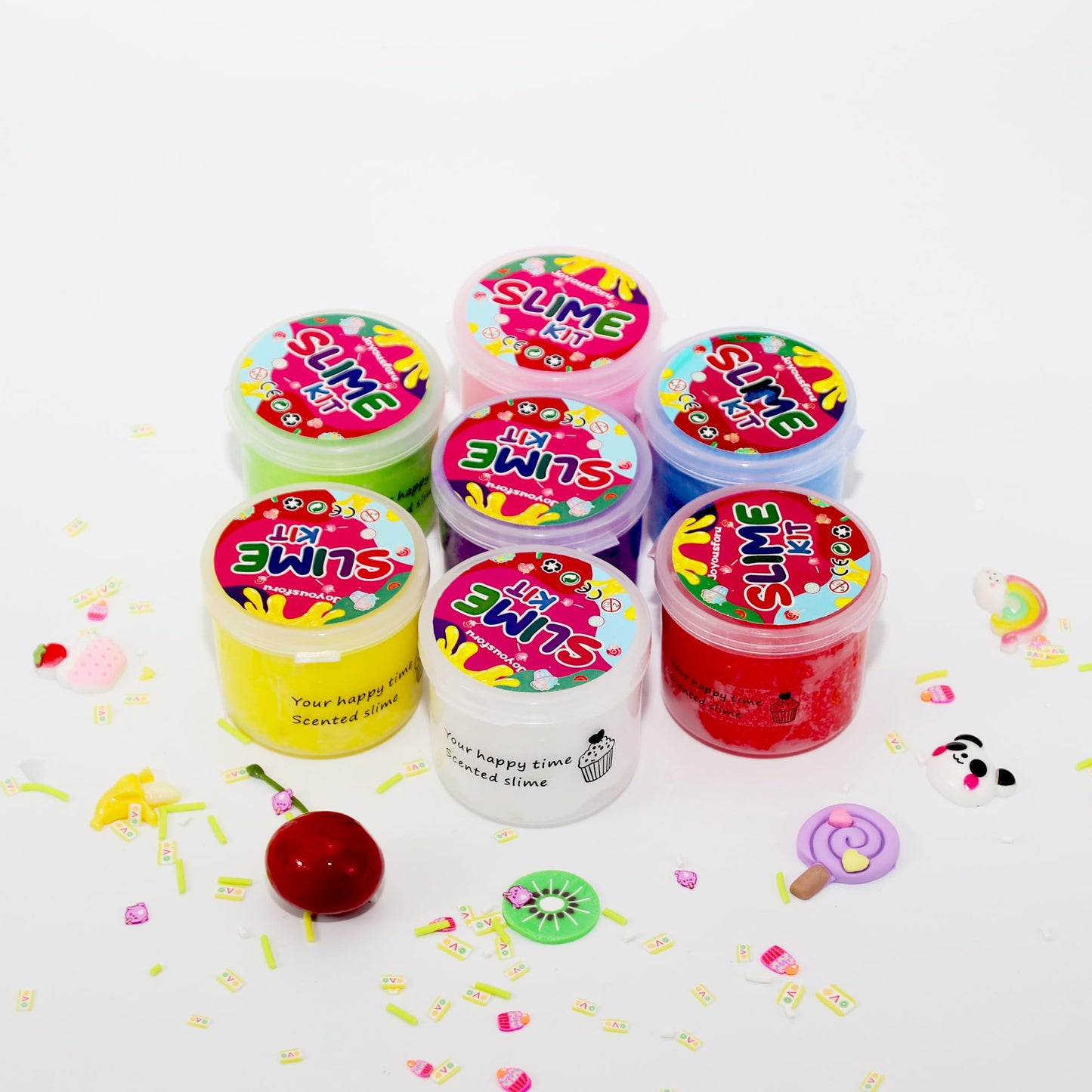 JLPKJ Cloud Slime Kit 7 Pack - Non-Sticky, Super Soft, Scented Rainbow DIY Slime for Stress Relief - Perfect for Boys and Girls