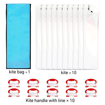 Kite Kits for Kids, Kite Decorating for Party, White Diamond Style for Students, Design Your Own Making Kits (10 Pack)