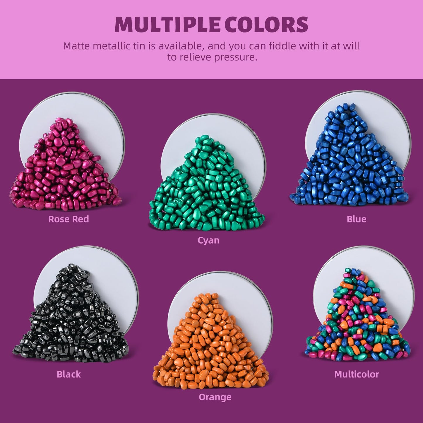 Lcvuuk Magnetic Ferrite Putty Rocks,Multicolor More Than 300 Weak Magnetic Smooth Ferrite Pebbles, Magnet Rock Desk Toys And Tim