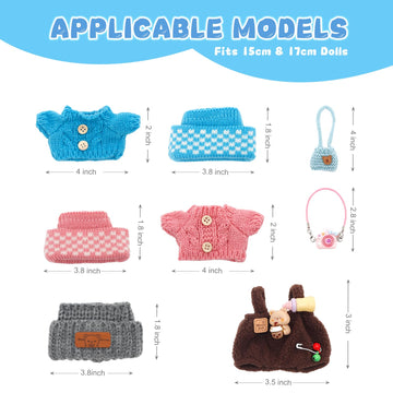 3 Sets Clothes for Doll Clothes Set for 17cm Dolls Doll Clothes Suitable for Dolls Accessories (NO Doll)