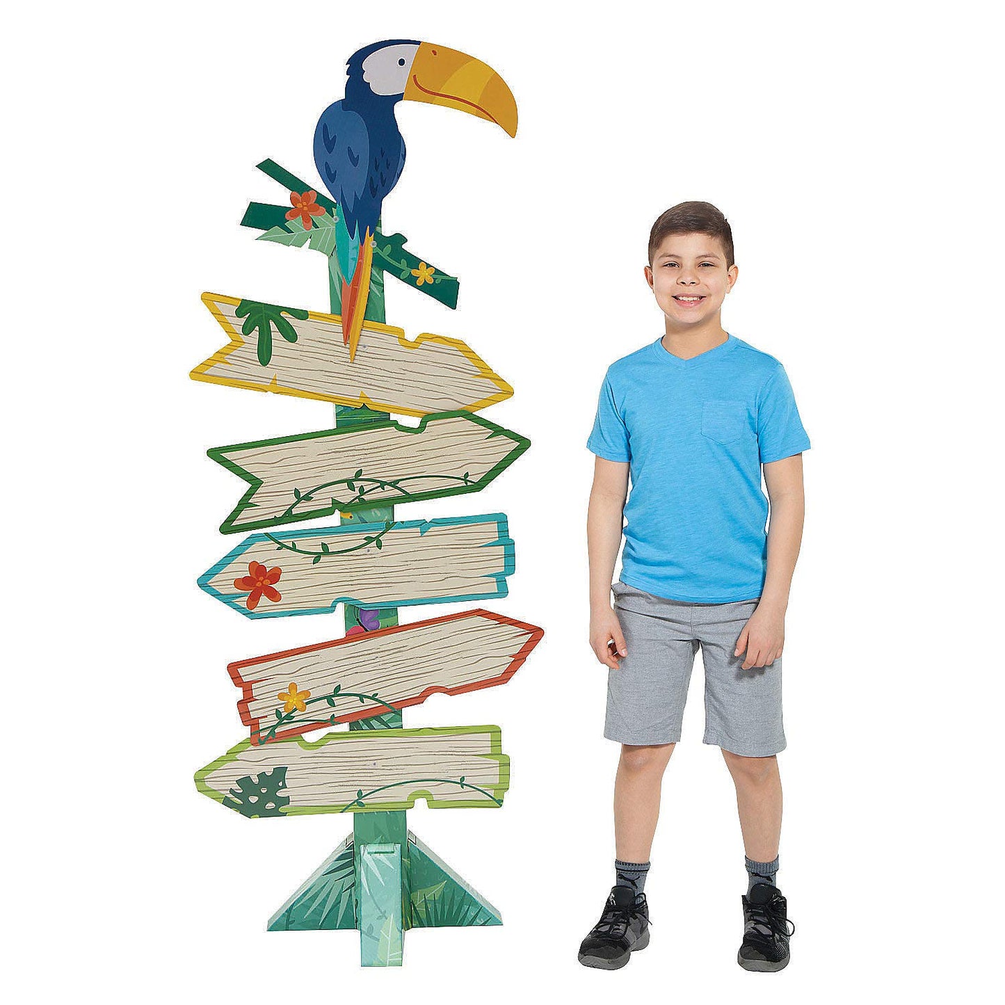 Fun Express Tropical Directional Sign - Party Decor - Vbs Vacation Bible School Supplies/Decor - 1 Piece